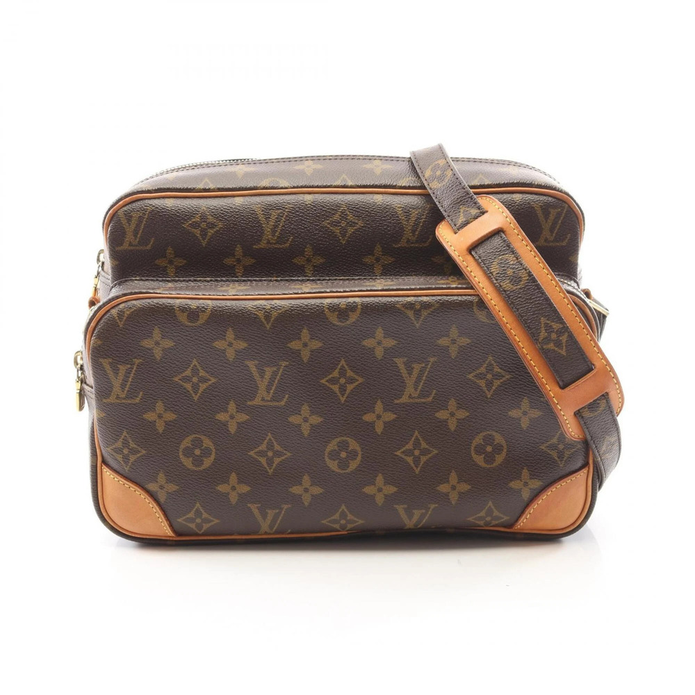 LOUIS VUITTON Authentic Brown Monogram Leather Shoulder Bag